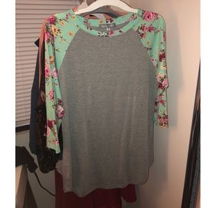 Floral baseball tee
